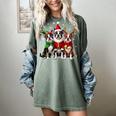 Boston Terrier Christmas Dogs Santa Reindeer Elf Women's Comfort Colors T-Shirt Berry
