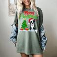 Boston Terrier Christmas Tree Lights Xmas Dog Lover Women's Comfort Colors T-Shirt Berry