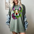 Boston Terrier In Day Of The Dead Sugar Skull Dog Women's Comfort Colors T-Shirt Berry
