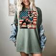 Boston Terrier Dog 4th Of July USA American Flag Patriotic Women's Comfort Colors T-Shirt Berry