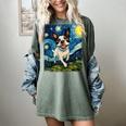 Boston Terrier Dog Starry Night Painting Women's Comfort Colors T-Shirt Berry