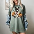 Boston Terrier Ghost Boo Halloween Costume Spooky Season Women's Comfort Colors T-Shirt Berry