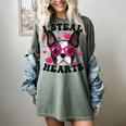 Boston Terrier Heart Glasses Girls Bostie Valentines Day Women's Comfort Colors T-Shirt Berry