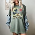 Boston Terrier Japanese Kanagawa Wave Surf Dog Women's Comfort Colors T-Shirt Berry