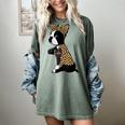 Boston Terrier Lover I Love Mom Tattoo Leopard Women's Comfort Colors T-Shirt Berry