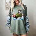 Boston Terrier Merry Christmas Tree Lights Dog X-Mas Dogs Women's Comfort Colors T-Shirt Berry
