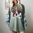 Boston Terrier Pirate T Shirt Jolly Roger Crossbones Skull Women's Comfort Colors T-Shirt Berry