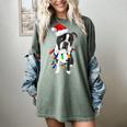 Boston Terrier Santa Christmas Lights Xmas Dog Lover Men Women Kids Women's Comfort Colors T-Shirt Berry
