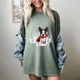 Boston Terrier In The Snow Merry Christmas Winter Women's Comfort Colors T-Shirt Berry