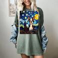 Boston Terrier Starry Night Van Gogh Art Women's Comfort Colors T-Shirt Berry