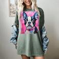 Dog Pink Boston Terrier Women's Comfort Colors T-Shirt Berry