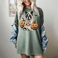 Halloween Boston Terrier Ghost Women's Comfort Colors T-Shirt Berry