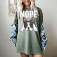 Nope Boston Terrier Puppy Dog Bostie Lover Men Women Girls Kids Women's Comfort Colors T-Shirt Berry