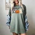 Spooky Ghost Boston Terrier Pumpkin Halloween Dog Lover Women's Comfort Colors T-Shirt Berry
