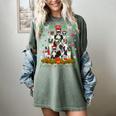 Ugly Sweater Christmas Tree Boston Terrier Dog Xmas Pajama Women's Comfort Colors T-Shirt Berry