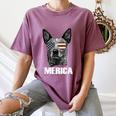 4th July Blue Heeler Dog Merica Patriotic USA Flag Cute Women's Comfort Colors T-Shirt Moss