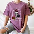 Boston Terrier Christmas T Shirt-Life Is Merrier Premium Tri-Blend Women's Comfort Colors T-Shirt Moss