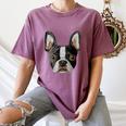 Boston Terrier Cute Puppy Face Dog Lover Pet Owner Women's Comfort Colors T-Shirt Moss