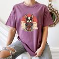 Boston Terrier Dog Japanese Style Samurai Dogs Women's Comfort Colors T-Shirt Moss