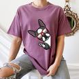 Boston Terrier Dog From Side Boston Bull Women's Comfort Colors T-Shirt Moss