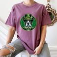 Boston Terrier Dog St Patricks Day Irish Pet Lover Men Women Kids Women's Comfort Colors T-Shirt Moss