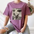 Boston Terrier Dog UFO Alien Extraterrestrial Selfie Women's Comfort Colors T-Shirt Moss