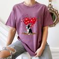 Boston Terrier Lover Heart Shape Boston Terrier Valentine Women's Comfort Colors T-Shirt Moss