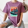 Boston Terrier Merry Christmas Tree Truck Santa Dog X-Mas Women's Comfort Colors T-Shirt Moss