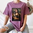 Boston Terrier Mona Lisa Painting Art Dog Mom Dad For Men Women Kids Women's Comfort Colors T-Shirt Moss