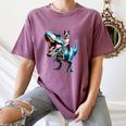 Boston Terrier Riding T-Rex Dinosaur Dog Lover Women's Comfort Colors T-Shirt Moss
