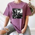 Boston Terrier Graphic Selfie With UFOs Weird Aliens Women's Comfort Colors T-Shirt Moss