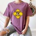 Caution Sign Boston Terrier Dog Bostie Puppy Women's Comfort Colors T-Shirt Moss