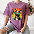 Dog Boston Terrier Hawaiian Women's Comfort Colors T-Shirt Moss