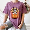 Halloween Retro Boston Terrier Women's Comfort Colors T-Shirt Moss