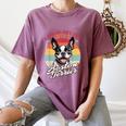 Retro Life Is Better With Boston Terrier Mom Dog Lover Women's Comfort Colors T-Shirt Moss