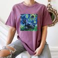 Scottish Terrier Starry Night Scotty Dog Art By Aja Women's Comfort Colors T-Shirt Moss