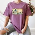 Surfing Boston Terrier Kanagawa Wave Japanese Dog For Men Women Kids Women's Comfort Colors T-Shirt Moss