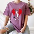 Valentine's Day Boston Terrier Lover Women's Comfort Colors T-Shirt Moss
