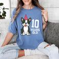 10 Years Old Birthday Boston Terrier Dog Lover 10th Party For Men Women Kids Women's Comfort Colors T-Shirt Blue Jean