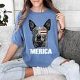 4th July Blue Heeler Dog Merica Patriotic USA Flag Cute Women's Comfort Colors T-Shirt Blue Jean