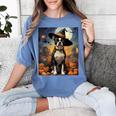 Aesthetic Halloween Boston Terrier Dog Witch Pumpkin For Men Women Kids Women's Comfort Colors T-Shirt Blue Jean