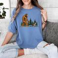 Boston Terrier Bigfoot Dog Walking Dog Mom Dad Kids Women's Comfort Colors T-Shirt Blue Jean