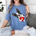 Boston Terrier Bostie Dog Kids Women Girls Women's Comfort Colors T-Shirt Blue Jean