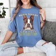 Boston Terrier Brindle Dog Professional Human Trainer Women's Comfort Colors T-Shirt Blue Jean