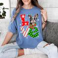 Boston Terrier Christmas Tree Lights Santa Dog Xmas For Men Women Kids Women's Comfort Colors T-Shirt Blue Jean
