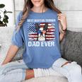 Boston Terrier Dad American Flag 4th Of July Dog Fathers Day Women's Comfort Colors T-Shirt Blue Jean