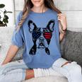 Boston Terrier Dog 4th July America USA Flag Men Women Kids Women's Comfort Colors T-Shirt Blue Jean