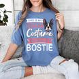 Boston Terrier Dog Bostie Halloween Costume Dog For Kids Women's Comfort Colors T-Shirt Blue Jean