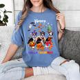 Boston Terrier Dog Christmas Happy Hallothankmas Halloween For Men Women Kids Women's Comfort Colors T-Shirt Blue Jean