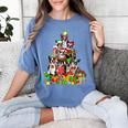 Boston Terrier Dog Christmas Tree Lights Xmas Pajama For Men Women Kids Women's Comfort Colors T-Shirt Blue Jean